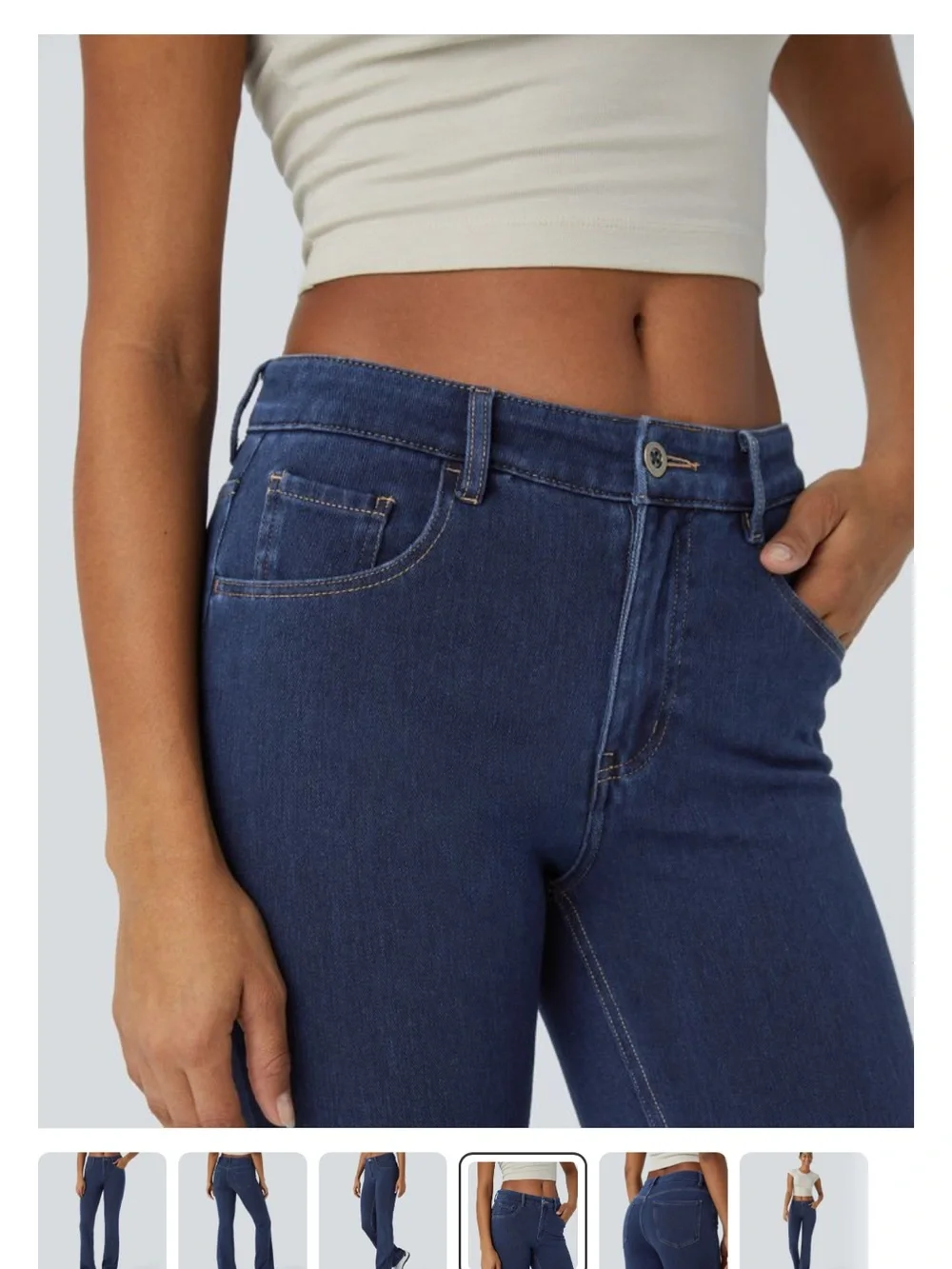 NWOT Halara Flex mid rise stretchy knit bootcut jeans - Picture 3 of 7